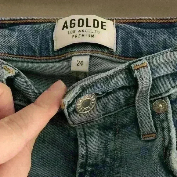 AGOLDE distressed denim skinny jeans size 24 EUC - Picture 2 of 3